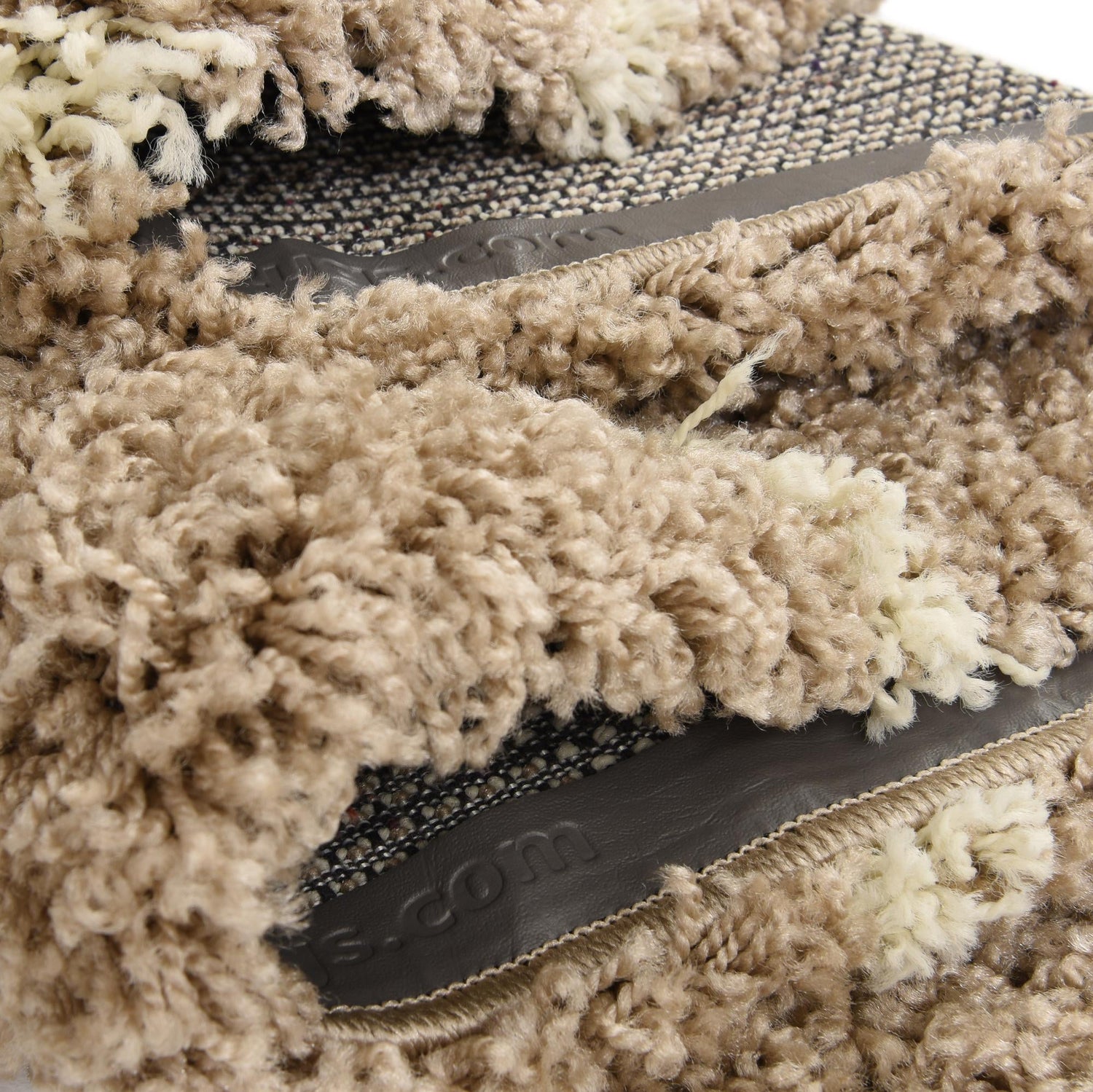 Light Brown 4' x 4' Trellis Shag Square Area Rug Thick Soft Touch Fluffy & Plush Shaggy Pile Geometric Modern Unique Carpet for Home Interior Design for Sale at Rug Engine