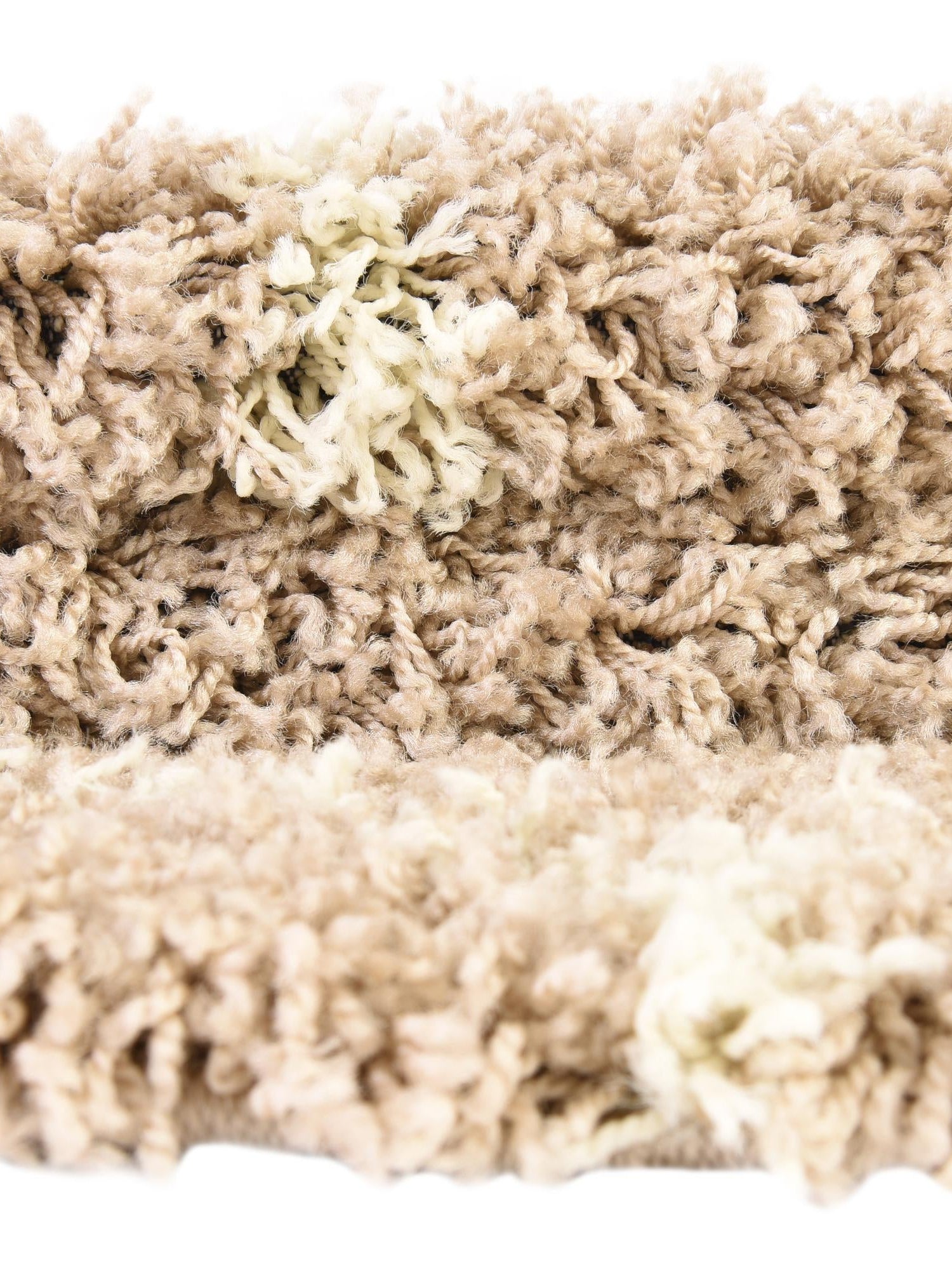 Light Brown 4' x 4' Trellis Shag Square Area Rug Thick Soft Touch Fluffy & Plush Shaggy Pile Geometric Modern Unique Carpet for Home Interior Design for Sale at Rug Engine