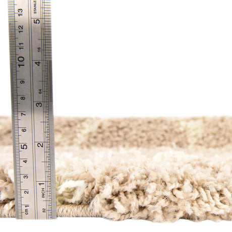 Light Brown 2' x 5' Trellis Shag Runner Area Rug Thick Soft Touch Fluffy & Plush Shaggy Pile Geometric Modern Unique Carpet for Home Interior Design for Sale at Rug Engine