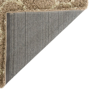 Light Brown 3' 3 x 16' 5 Trellis Shag Runner Area Rug Thick Soft Touch Fluffy & Plush Shaggy Pile