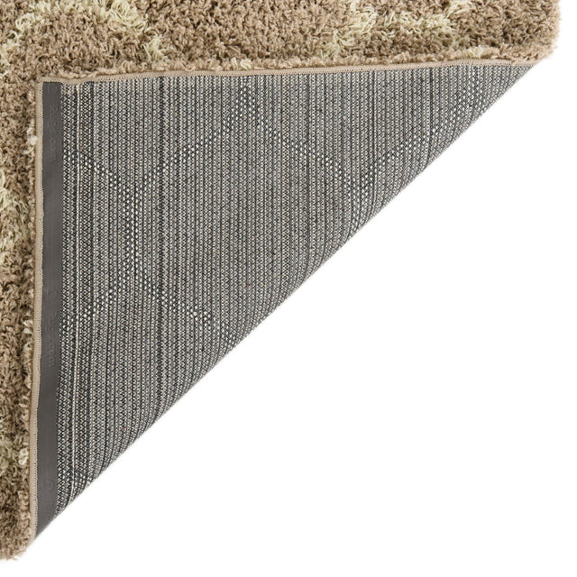 Light Brown 3' 3 x 16' 5 Trellis Shag Runner Area Rug Thick Soft Touch Fluffy & Plush Shaggy Pile