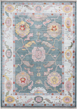 Gray and Blue 9' x 12' Paragon Rectangle Area Rug 100% Polypropylene Colorful Vivid Boho Style Modern Carpet for Unique Interiors for Sale at Rug Engine