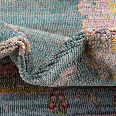 Gray and Blue 6' x 9' Paragon Rectangle Area Rug 100% Polypropylene Colorful Vivid Boho Style Modern Carpet for Unique Interiors for Sale at Rug Engine