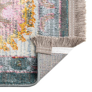 Gray and Blue 9' x 12' Paragon Rectangle Area Rug 100% Polypropylene Colorful Vivid Boho Style Modern Carpet for Unique Interiors for Sale at Rug Engine