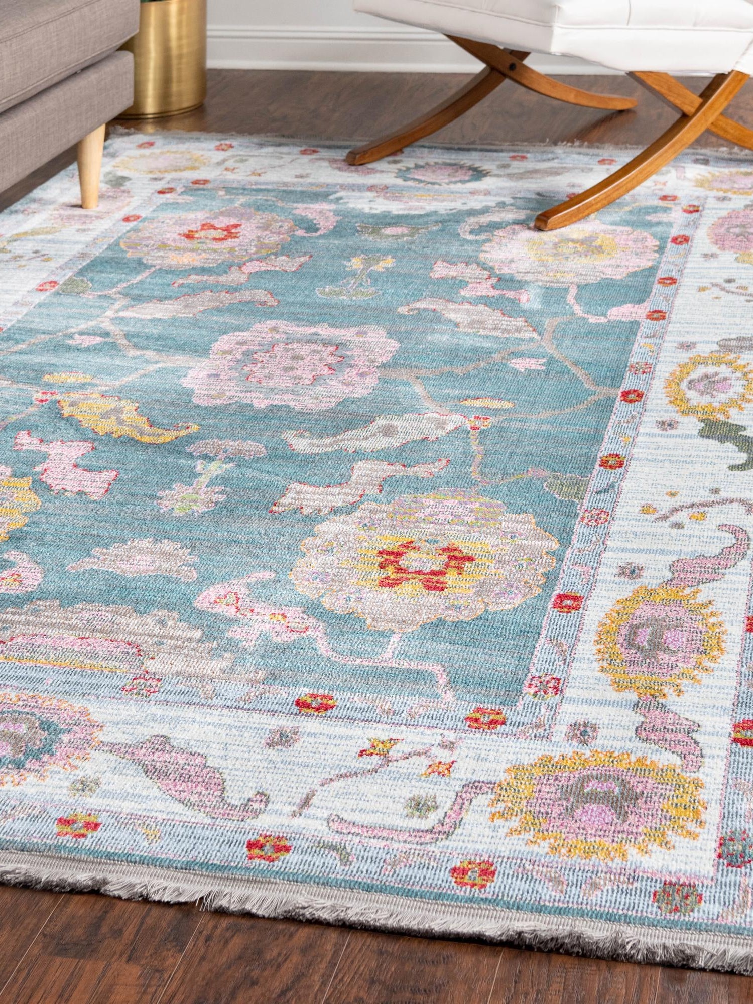 Gray and Blue 9' x 12' Paragon Rectangle Area Rug 100% Polypropylene Colorful Vivid Boho Style Modern Carpet for Unique Interiors for Sale at Rug Engine