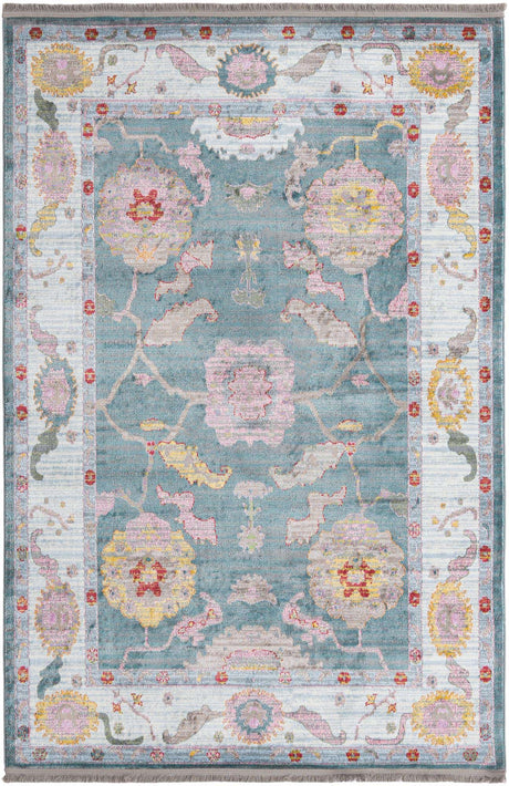 Gray and Blue 5' 5 x 8' Paragon Rectangle Area Rug 100% Polypropylene Colorful Vivid Boho Style Modern Carpet for Unique Interiors for Sale at Rug Engine