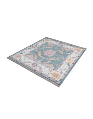 Gray and Blue 5' 5 x 5' 5 Paragon Square Area Rug 100% Polypropylene Colorful Vivid Boho Style Modern Carpet for Unique Interiors for Sale at Rug Engine