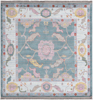 Gray and Blue 5' 5 x 5' 5 Paragon Square Area Rug 100% Polypropylene Colorful Vivid Boho Style Modern Carpet for Unique Interiors for Sale at Rug Engine