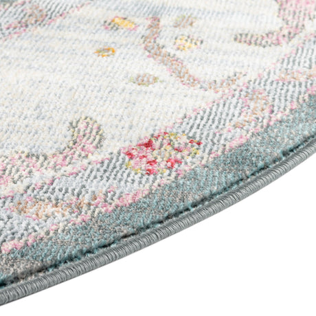 Gray and Blue 3' 3 x 5' 3 Paragon Oval Area Rug 100% Polypropylene Colorful Vivid Boho Style Modern Carpet for Unique Interiors for Sale at Rug Engine