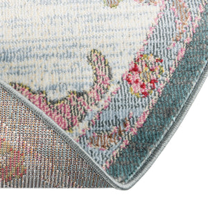 Gray and Blue 8' 2 x 10' Paragon Oval Area Rug 100% Polypropylene Colorful Vivid Boho Style Modern Carpet for Unique Interiors for Sale at Rug Engine