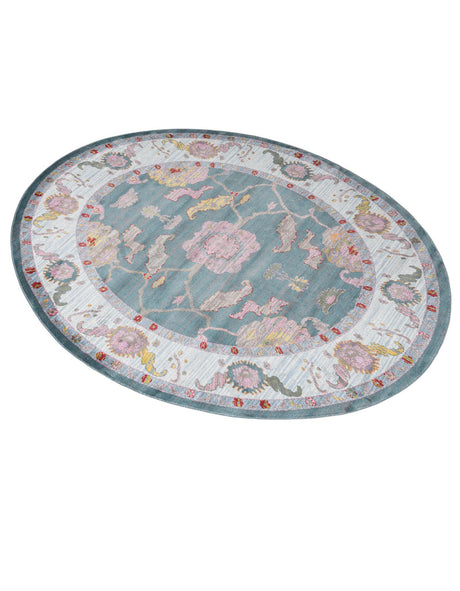 Gray and Blue 8' 2 x 10' Paragon Oval Area Rug 100% Polypropylene Colorful Vivid Boho Style Modern Carpet for Unique Interiors for Sale at Rug Engine