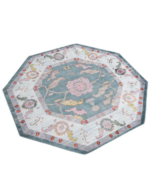 Gray and Blue 8' 2 x 8' 2 Paragon Octagon Area Rug 100% Polypropylene Colorful Vivid Boho Style Modern Carpet for Unique Interiors for Sale at Rug Engine