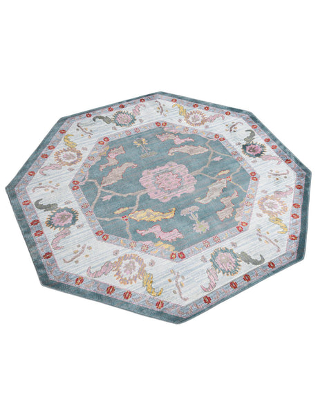 Gray and Blue 8' 2 x 8' 2 Paragon Octagon Area Rug 100% Polypropylene Colorful Vivid Boho Style Modern Carpet for Unique Interiors for Sale at Rug Engine