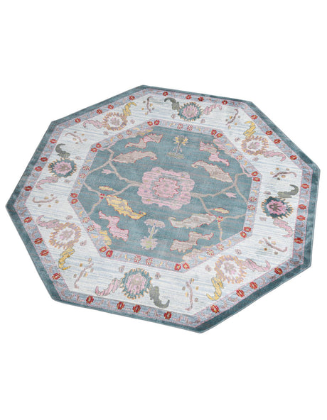Gray and Blue 8' 2 x 8' 2 Paragon Octagon Area Rug 100% Polypropylene Colorful Vivid Boho Style Modern Carpet for Unique Interiors for Sale at Rug Engine