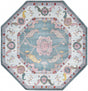 Gray and Blue 6' x 6' Paragon Octagon Area Rug 100% Polypropylene Colorful Vivid Boho Style Modern Carpet for Unique Interiors for Sale at Rug Engine
