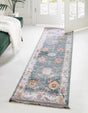 Gray and Blue 2' 2 x 8' Paragon Runner Area Rug 100% Polypropylene Colorful Vivid Boho Style Modern Carpet for Unique Interiors for Sale at Rug Engine