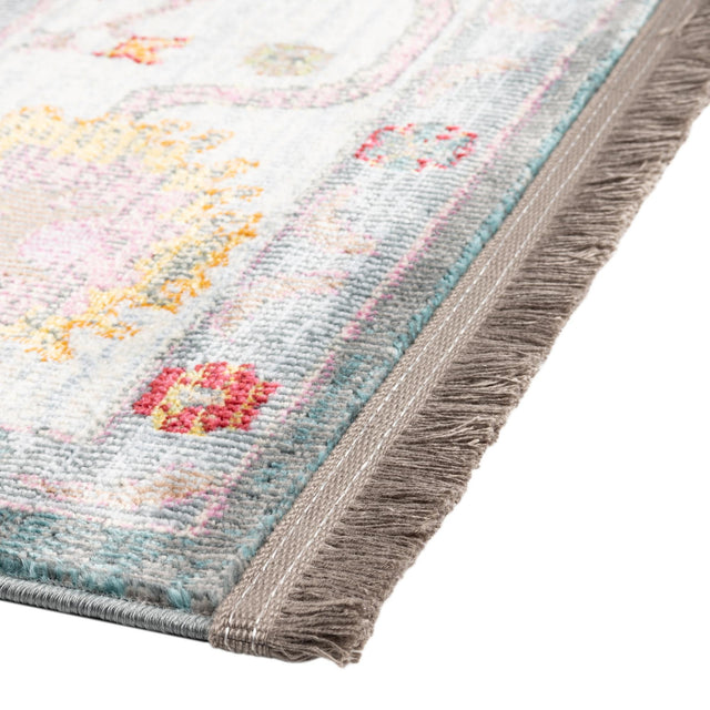 Gray and Blue 2' 2 x 6' Paragon Runner Area Rug 100% Polypropylene Colorful Vivid Boho Style Modern Carpet for Unique Interiors for Sale at Rug Engine