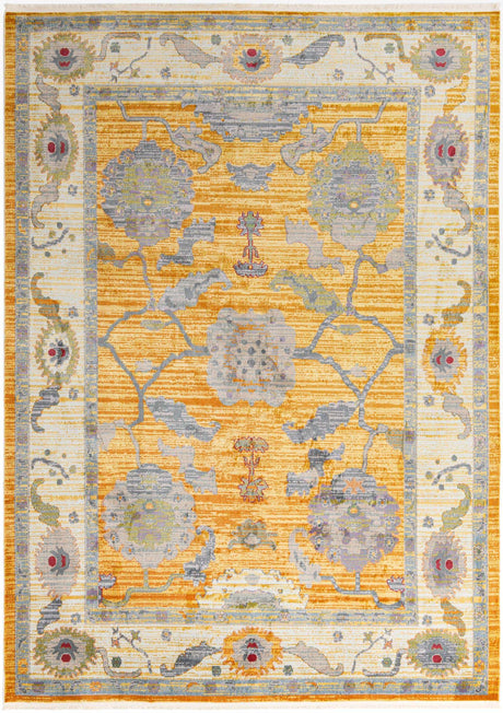Yellow 9' x 12' Paragon Rectangle Area Rug 100% Polypropylene Colorful Vivid Boho Style Modern Carpet for Unique Interiors for Sale at Rug Engine