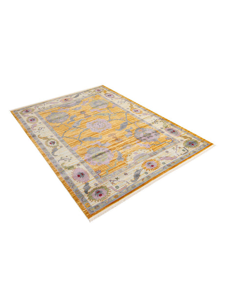 Yellow 8' 2 x 10' Paragon Rectangle Area Rug 100% Polypropylene Colorful Vivid Boho Style Modern Carpet for Unique Interiors for Sale at Rug Engine