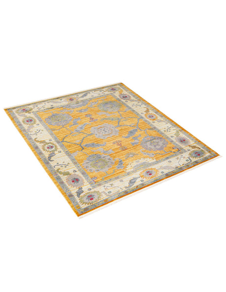 Yellow 6' x 9' Paragon Rectangle Area Rug 100% Polypropylene Colorful Vivid Boho Style Modern Carpet for Unique Interiors for Sale at Rug Engine