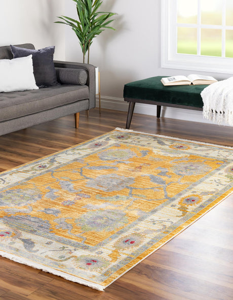 Yellow 8' 2 x 10' Paragon Rectangle Area Rug 100% Polypropylene Colorful Vivid Boho Style Modern Carpet for Unique Interiors for Sale at Rug Engine