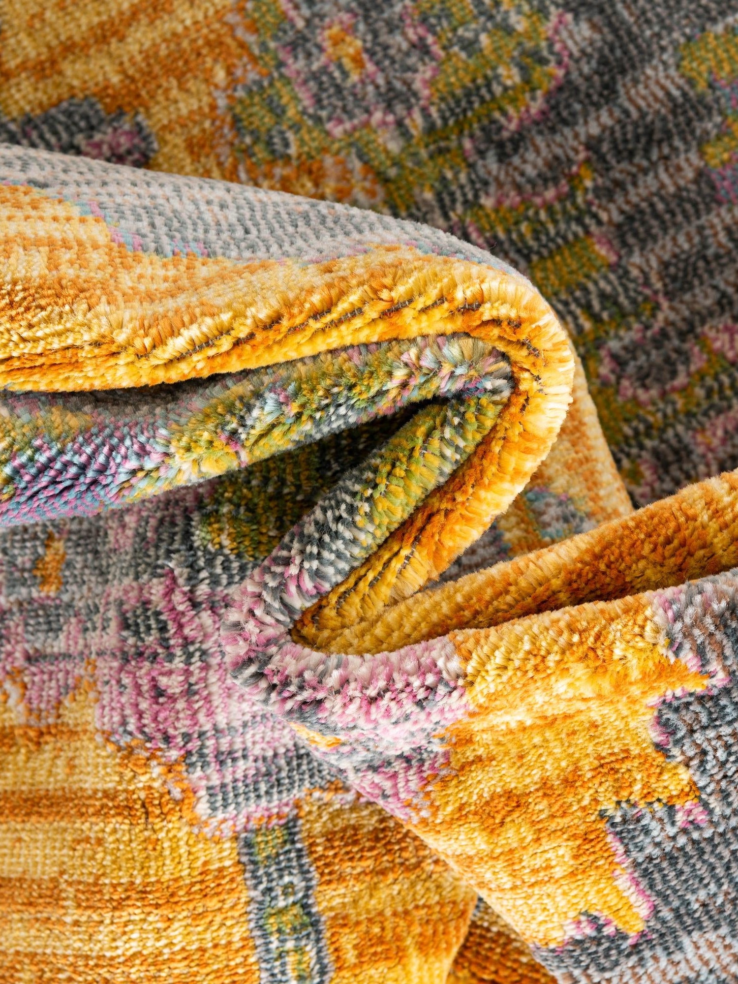 Yellow 8' 2 x 11' Paragon Rectangle Area Rug 100% Polypropylene Colorful Vivid Boho Style Modern Carpet for Unique Interiors for Sale at Rug Engine