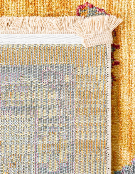 Yellow 7' 1 x 10' Paragon Rectangle Area Rug 100% Polypropylene Colorful Vivid Boho Style Modern Carpet for Unique Interiors for Sale at Rug Engine