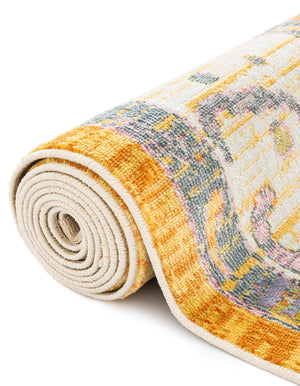 Yellow 6' x 9' Paragon Rectangle Area Rug 100% Polypropylene Colorful Vivid Boho Style Modern Carpet for Unique Interiors for Sale at Rug Engine