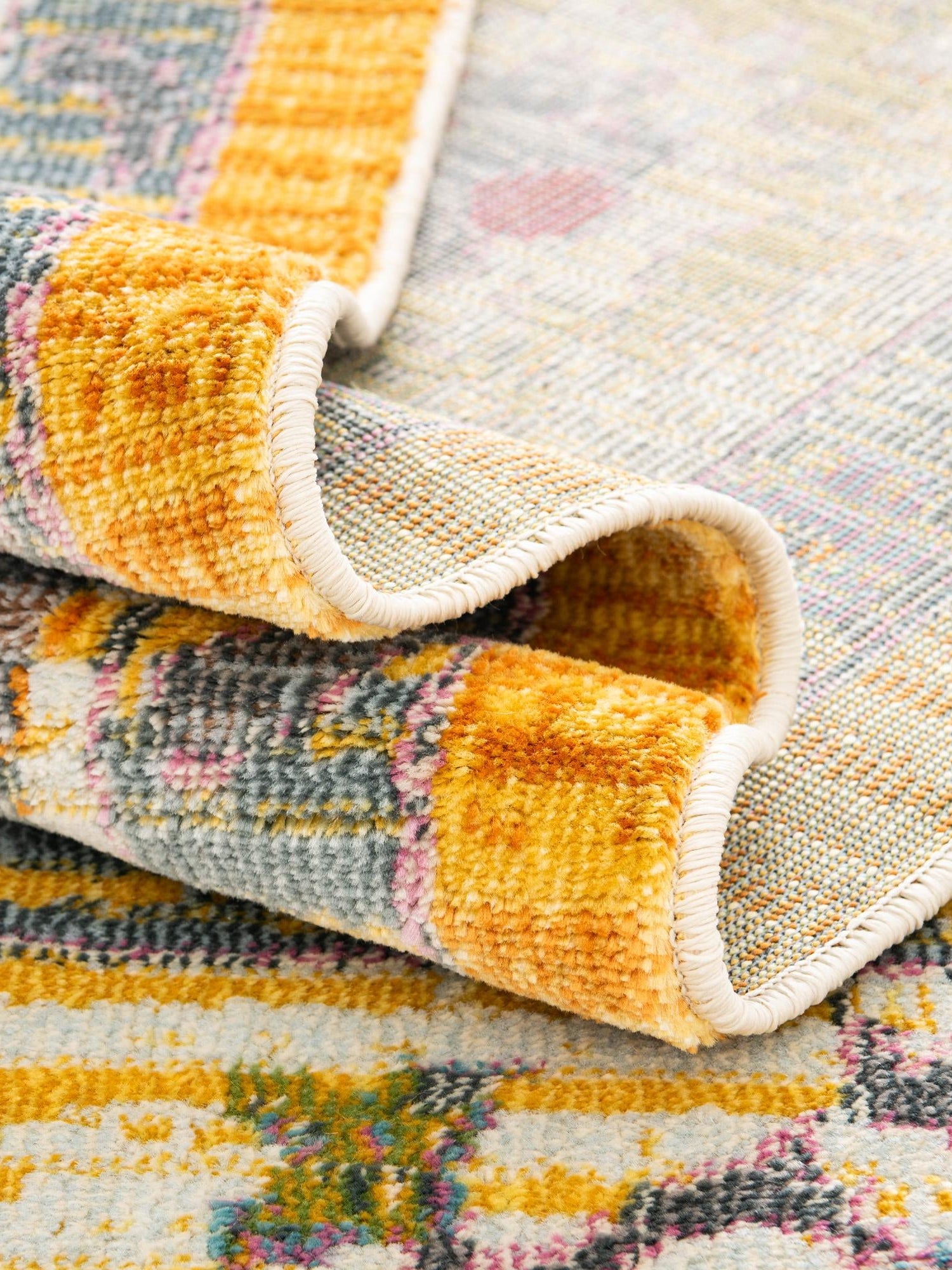 Yellow 8' 2 x 10' Paragon Rectangle Area Rug 100% Polypropylene Colorful Vivid Boho Style Modern Carpet for Unique Interiors for Sale at Rug Engine