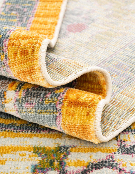 Yellow 8' 2 x 10' Paragon Rectangle Area Rug 100% Polypropylene Colorful Vivid Boho Style Modern Carpet for Unique Interiors for Sale at Rug Engine