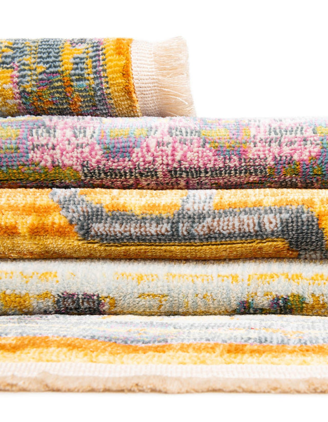 Yellow 9' x 12' Paragon Rectangle Area Rug 100% Polypropylene Colorful Vivid Boho Style Modern Carpet for Unique Interiors for Sale at Rug Engine