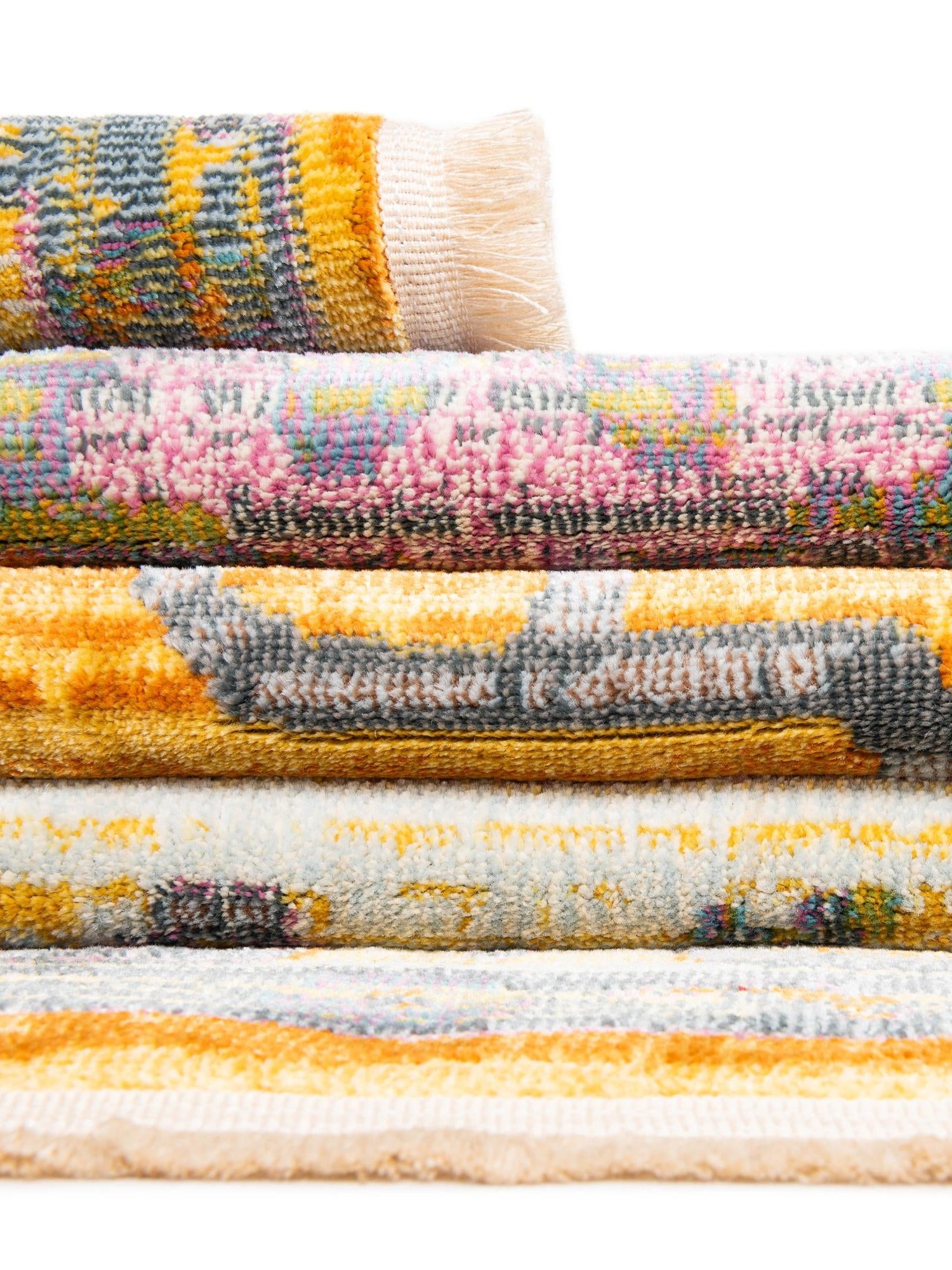 Yellow 8' 2 x 10' Paragon Rectangle Area Rug 100% Polypropylene Colorful Vivid Boho Style Modern Carpet for Unique Interiors for Sale at Rug Engine