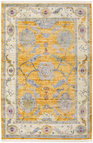 Yellow 5' 5 x 8' Paragon Rectangle Area Rug 100% Polypropylene Colorful Vivid Boho Style Modern Carpet for Unique Interiors for Sale at Rug Engine