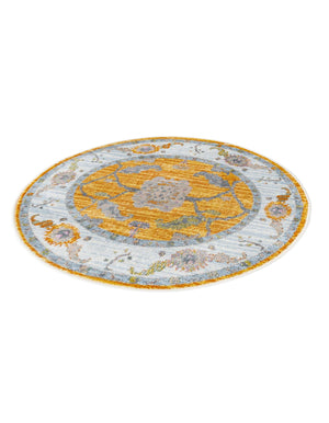 Yellow 3' 3 x 3' 3 Paragon Round Area Rug 100% Polypropylene Colorful Vivid Boho Style Modern Carpet for Unique Interiors for Sale at Rug Engine