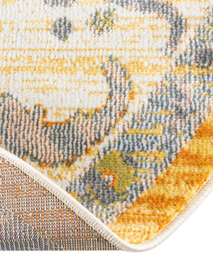 Yellow 5' 5 x 5' 5 Paragon Round Area Rug 100% Polypropylene Colorful Vivid Boho Style Modern Carpet for Unique Interiors for Sale at Rug Engine