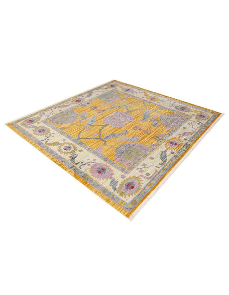 Yellow 8' 2 x 8' 2 Paragon Square Area Rug 100% Polypropylene Colorful Vivid Boho Style Modern Carpet for Unique Interiors for Sale at Rug Engine