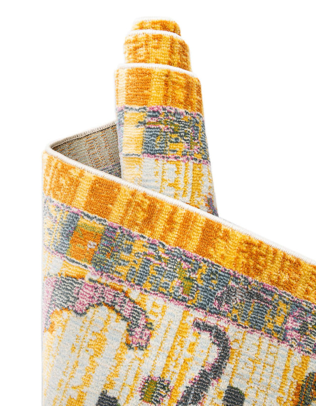 Yellow 8' 2 x 8' 2 Paragon Square Area Rug 100% Polypropylene Colorful Vivid Boho Style Modern Carpet for Unique Interiors for Sale at Rug Engine