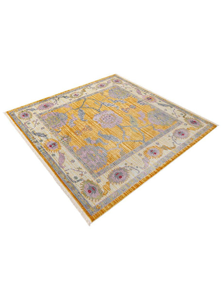 Yellow 8' 2 x 8' 2 Paragon Square Area Rug 100% Polypropylene Colorful Vivid Boho Style Modern Carpet for Unique Interiors for Sale at Rug Engine