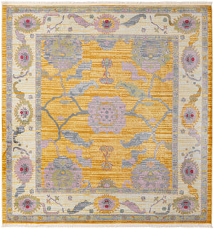 Yellow 8' 2 x 8' 2 Paragon Square Area Rug 100% Polypropylene Colorful Vivid Boho Style Modern Carpet for Unique Interiors for Sale at Rug Engine