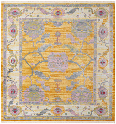 Yellow 8' 2 x 8' 2 Paragon Square Area Rug 100% Polypropylene Colorful Vivid Boho Style Modern Carpet for Unique Interiors for Sale at Rug Engine