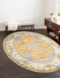 Yellow 8' 2 x 10' Paragon Oval Area Rug 100% Polypropylene Colorful Vivid Boho Style Modern Carpet for Unique Interiors for Sale at Rug Engine