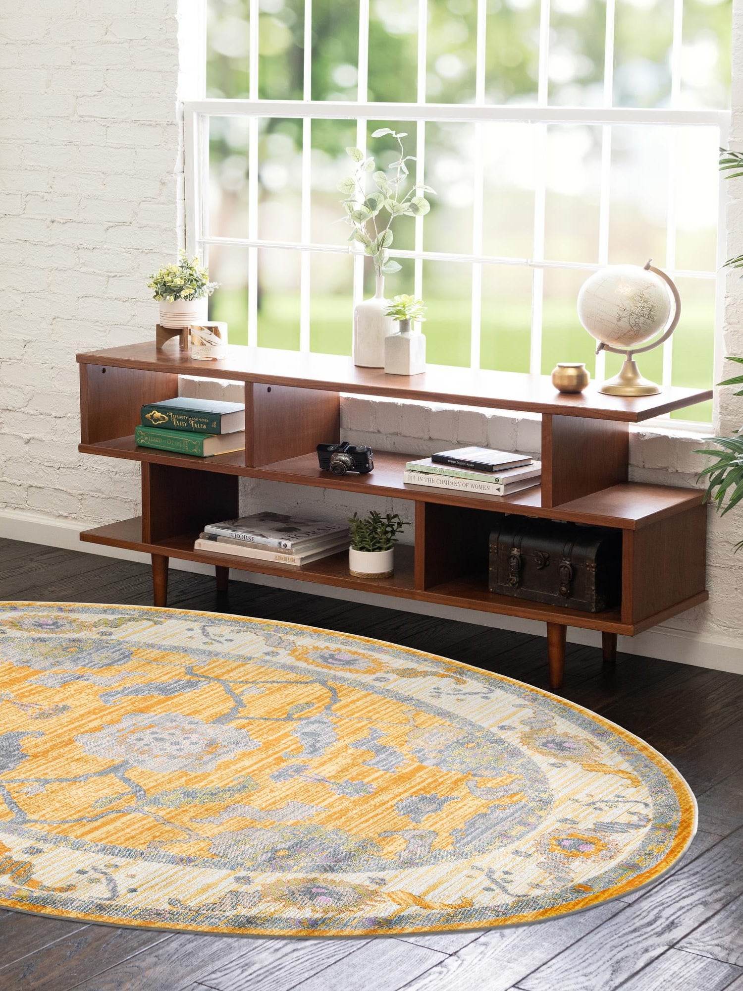 Yellow 3' 3 x 5' 3 Paragon Oval Area Rug 100% Polypropylene Colorful Vivid Boho Style Modern Carpet for Unique Interiors for Sale at Rug Engine