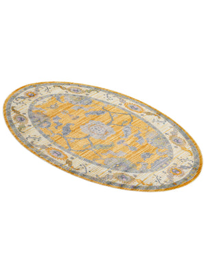 Yellow 5' 5 x 8' Paragon Oval Area Rug 100% Polypropylene Colorful Vivid Boho Style Modern Carpet for Unique Interiors for Sale at Rug Engine