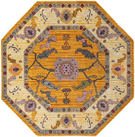 Yellow 8' 2 x 8' 2 Paragon Octagon Area Rug 100% Polypropylene Colorful Vivid Boho Style Modern Carpet for Unique Interiors for Sale at Rug Engine
