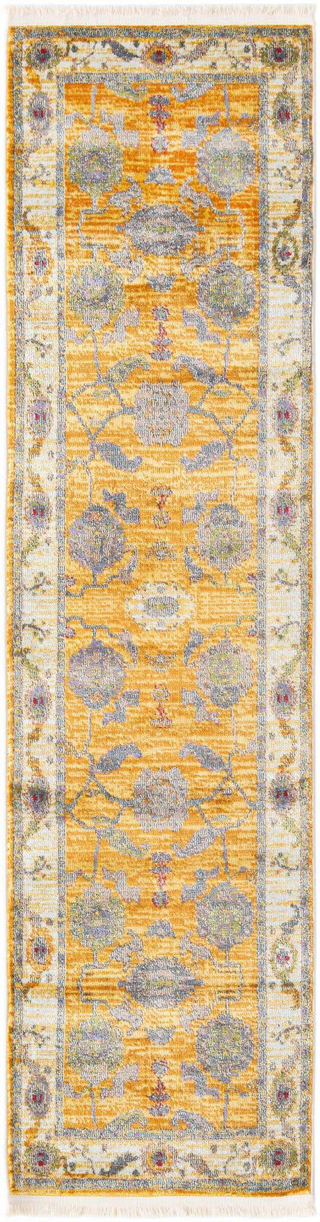 Yellow 2' 2 x 8' Paragon Runner Area Rug 100% Polypropylene Colorful Vivid Boho Style Modern Carpet for Unique Interiors for Sale at Rug Engine