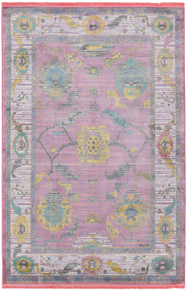 Pink 6' x 9' Paragon Rectangle Area Rug 100% Polypropylene Colorful Vivid Boho Style Modern Carpet for Unique Interiors for Sale at Rug Engine
