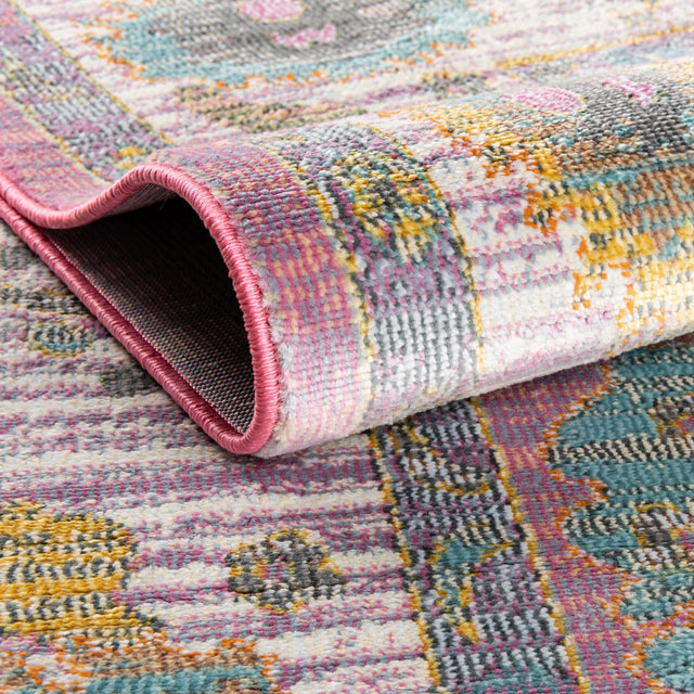 Pink 4' 3 x 6' Paragon Rectangle Area Rug 100% Polypropylene Colorful Vivid Boho Style Modern Carpet for Unique Interiors for Sale at Rug Engine