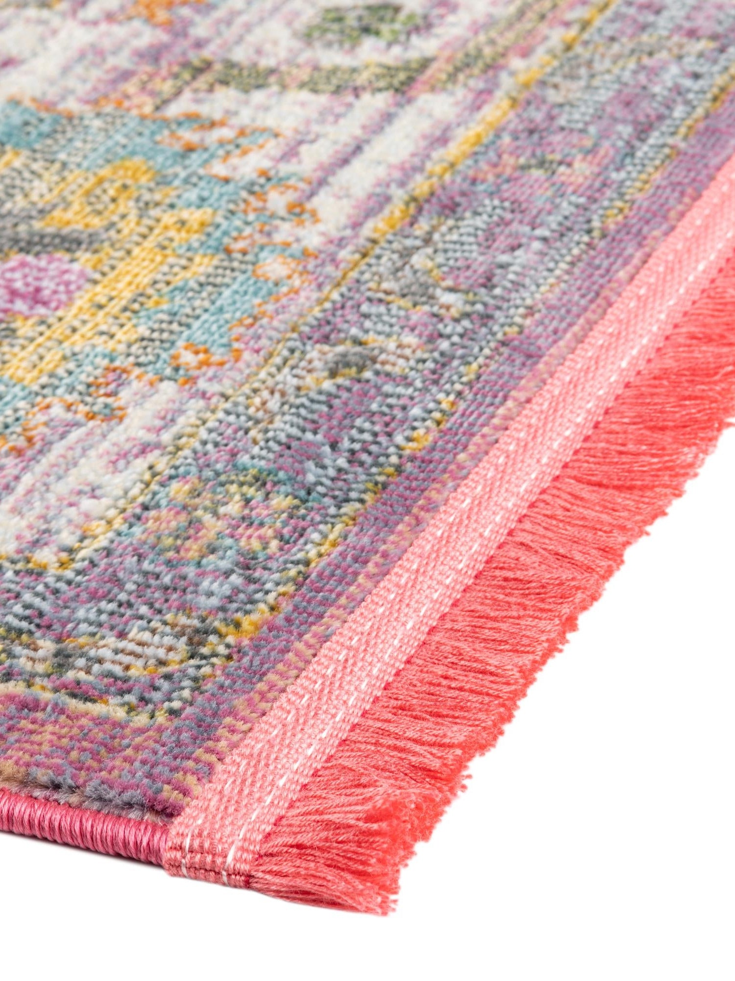 Pink 4' 3 x 6' Paragon Rectangle Area Rug 100% Polypropylene Colorful Vivid Boho Style Modern Carpet for Unique Interiors for Sale at Rug Engine