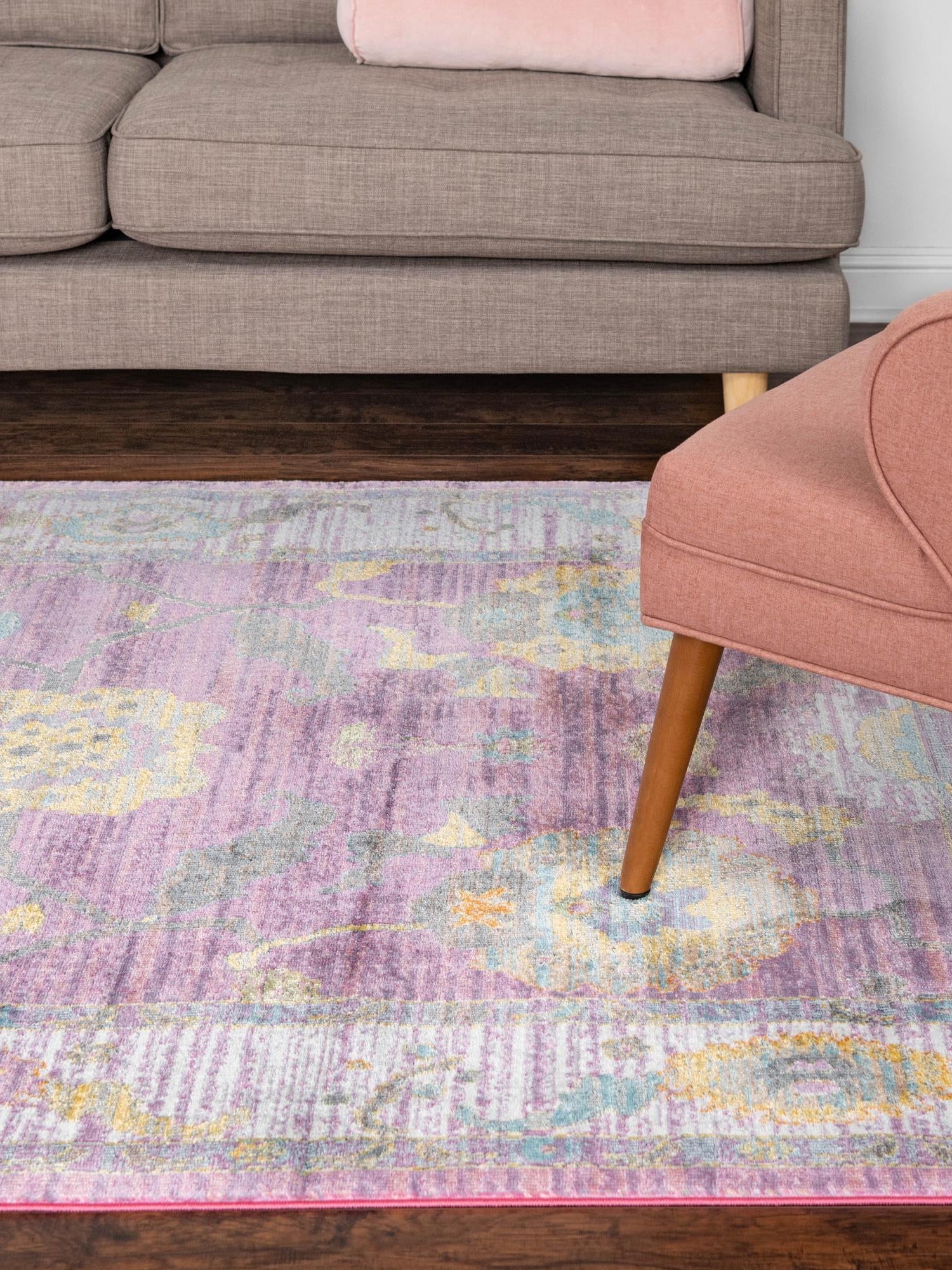 Pink 9' x 12' Paragon Rectangle Area Rug 100% Polypropylene Colorful Vivid Boho Style Modern Carpet for Unique Interiors for Sale at Rug Engine