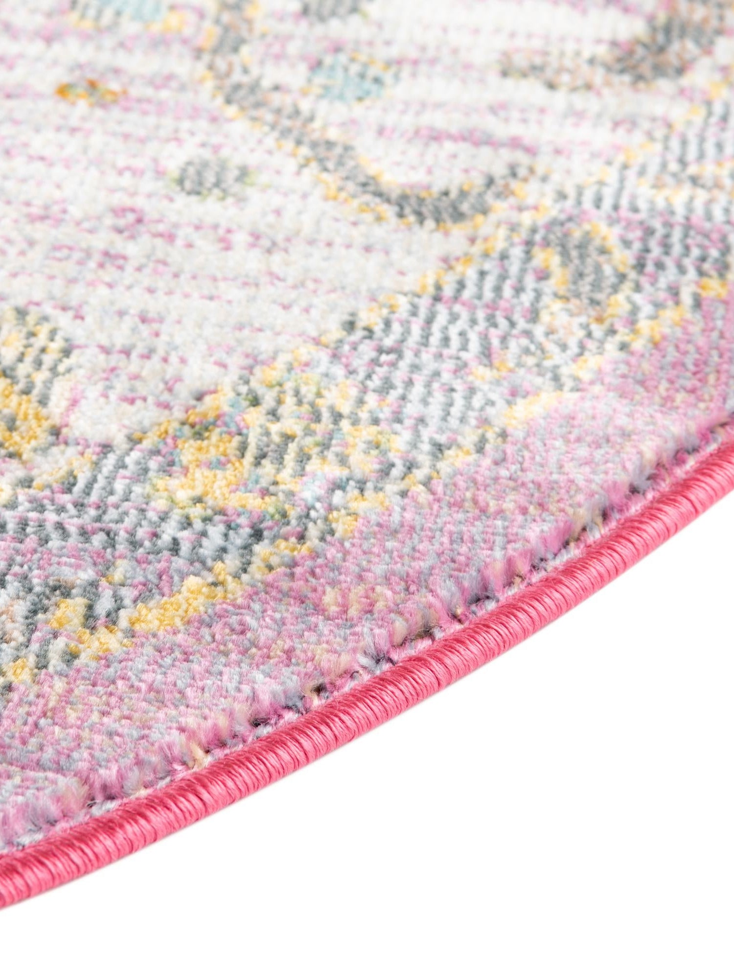 Pink 8' 2 x 8' 2 Paragon Round Area Rug 100% Polypropylene Colorful Vivid Boho Style Modern Carpet for Unique Interiors for Sale at Rug Engine